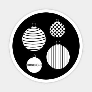 White Christmas Baubles Magnet